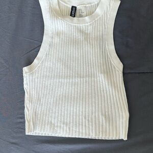H&M Cream Ribbed Tank Top